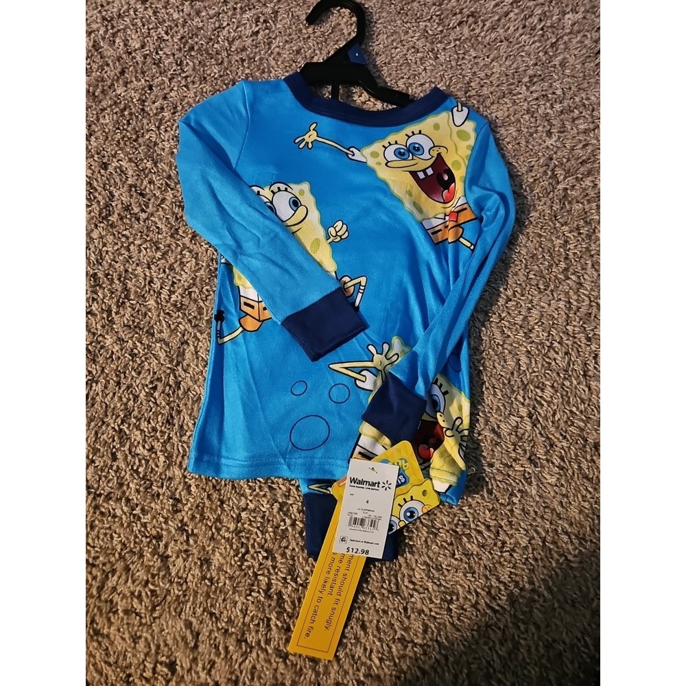 Boys  SpongeBob  sleepwear  Size  4  Long Sleeve And Bottoms New With tags !
